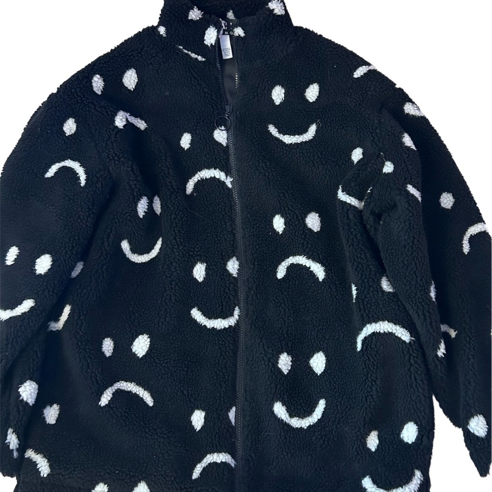 Lazy Oaf Happy Sad Fleece Zip Jacket XS
